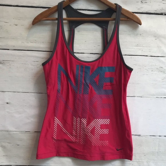 Nike Tops - Nike pink tank with logo size medium